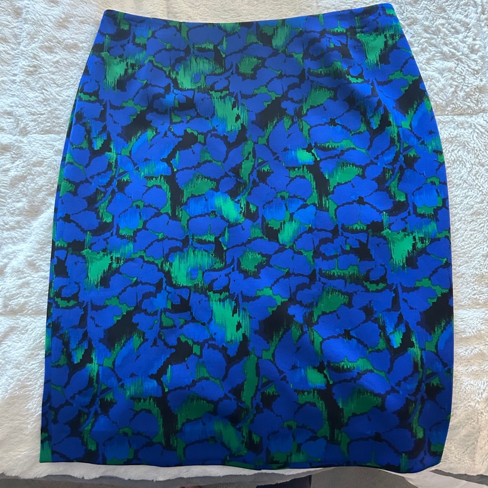 Jones Studio Pencil Skirt Green Blue Floral size 12